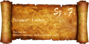 Szomor Fedor névjegykártya